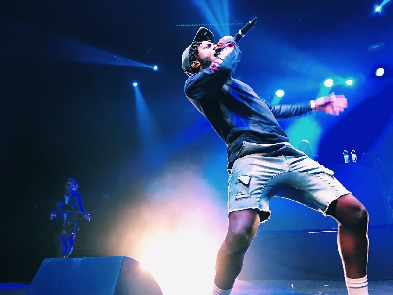 Isaiah Rashad on stage, photographed by Joey Guzzino